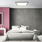 LED Deckenleuchte Constantin, schwarz, 59,5 x 59,5 cm, LED Panel, Warmweiß 
