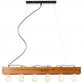 Holz Pendelleuchte Daniel, braun, 90 x 13,5 x 150 cm 