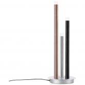Tischleuchte Eddy, braun, 47 x 17,5 cm, Metall Tischlampe 