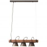 Pendelleuchte Eva, metallic, 70 x 115 cm, Holz Pendellampe 