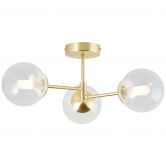 Deckenleuchte Henri, gold, 49 x 21 cm, Glas Innenleuchte 