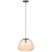 Pendelleuchte Junis, braun, 184 x 35 cm, Glas Pendelleuchte 
