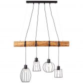Pendelleuchte Karla, braun, 203 x 90 cm, Holz Pendellampe 