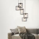 Pendelleuchte Levi, gold, 150,5 x 53 cm, Metall Pendel-lampe, dimmbar 