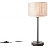 Tischleuchte Madita, braun, 48 x 22 cm, Textil Nachttischlampe, dimmbar 
