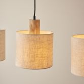 Pendelleuchte Manuel, braun, 130 x 80 cm, Holz Pendellampe 