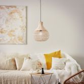 Pendelleuchte Olivia, braun, 120 x 32,5 cm, Rattan Pendelleuchte 
