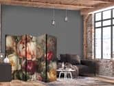 Paravent, Raumteiler freistehend, Trennwand - Blooming Peonies - Charismatic Flowers Bathed in Sunlight 