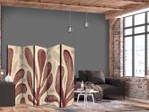 Paravent, Raumteiler freistehend, Trennwand - Waving Leaves - Matisse-Style Plants 