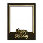 Fotorahmen Happy Birthday Schwarz - Partyrahmen für Geburtstagfeier 