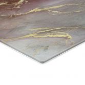 Herdabdeckplatte Marmor-Optik - Edle Strukturen in Gold und Violett - Shelest 
