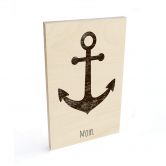 Holzbild Moin mit Anker - Shabby 