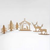 Weihnachtsdeko aus Holz - Krippe zum Hinstellen - Weihnachtskrippe - Pappel 