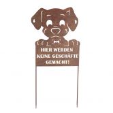 Hunde Toilette Gartenstecker Edelrost-Optik Metallschild - 31x70x1 cm 