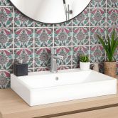 Fliesenaufkleber Orientalischer Blumenkranz - 12er Set 