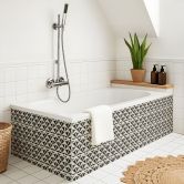 Fliesenaufkleber Geometrische Ornamente in schwarz-beige - Treechild - 12er Set 
