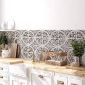 Sticker carrelage Fleurs victoriennes sombres - lot de 12 