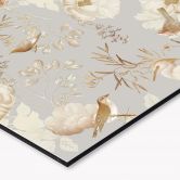 Küchenrückwand Vögel zwischen weißen Blumen - UN Designs 