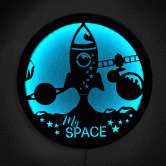 LED-Leuchtdeko aus MDF - My Space Rakete 