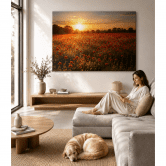 Poppy Field in Sunset Canvas print 
