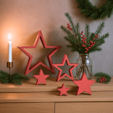 Lettres décoratives en bois MDF - Set d'Étoiles (4 pièces) 
