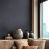 Ikke-vævet tapet almindeligt struktureret tapet mørkeblå blå almindelig stue soveværelse gang køkken kontor 