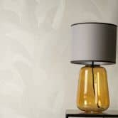 Vliestapete Isabelle Golden Canopy Weiß Creme Grau - Palmenblätter Dschungel metallic Flur 