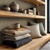 Vliesbehang Jan Studio Sense & Surface weave bruin grijs - Stud!o weave rotan zwart 