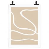 Poster 1X Studio - Weiße Pinselstriche auf Beige 