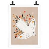 Poster Colombe de la paix avec petites fleurs - Bloom 