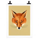 Poster mit Tier-Motiv - Fuchs - Braun 