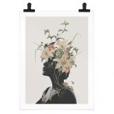 Poster Frida Floral Studio - Frauensilhouette mit Lilienblüten 