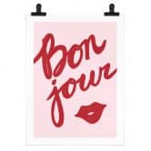 Poster Bonjour avec bouche à baiser - Fritsch 