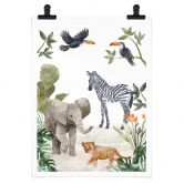 Poster Goed Blauw - Jungle Babies 