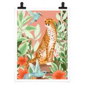 Poster Goed Blauw - Tropisch Pink 