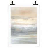 Poster Gold-graue Landschaft aus Pinselstrichen - Hobday 
