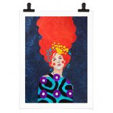 Poster Frau mit Blütenkranz im Haar - Hülya 