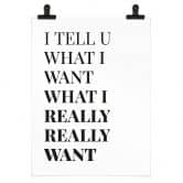 Poster Songtext - I tell you what I want 