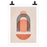 Poster Abstrakte Geometrie in Pfirsichfarben - Kubistika 
