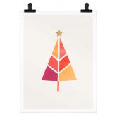 Poster Kubistika - Bunter Weihnachtsbaum 