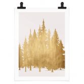 Poster Kubistika - Goldener Tannenwald 