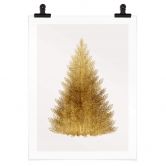 Poster Kubistika - Goldener Weihnachtsbaum 