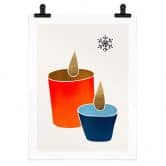 Poster Kubistika - Kerzen im Winter 