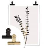 Poster Kubistika - Schwarz-Goldener Eukalyptus 