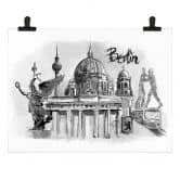 Poster Love your City - Berlijn zwart wit 
