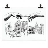 Poster Roma - Schwarz-Weiß - Love your City 