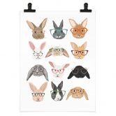 Poster Hasen mit Brillen - Melin 