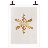 Poster Weihnachten - Goldene Schneeflocke - Orara Studio 