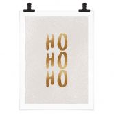 Poster Weihnachten - Ho Ho Ho in Gold - Orara Studio 