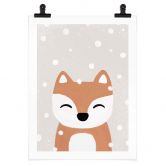 Poster Schneefuchs - Kinderposter - Orara Studio 
